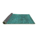 Sideview of Abstract Turquoise Modern Rug, abs1771turq