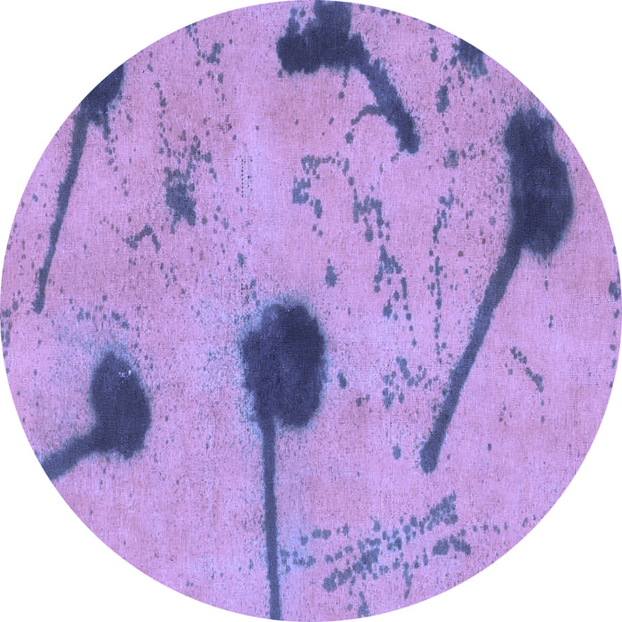 Round Abstract Blue Modern Rug, abs1772blu