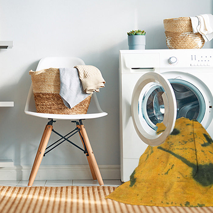 Machine Washable Abstract Cinnamon Brown Rug in a Washing Machine, wshabs1772