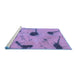 Sideview of Machine Washable Abstract Blue Modern Rug, wshabs1772blu