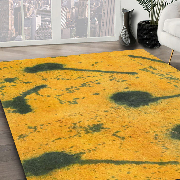 Machine Washable Abstract Cinnamon Brown Rug in a Family Room, wshabs1772