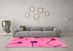 Machine Washable Abstract Pink Modern Rug in a Living Room, wshabs1772pnk