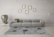 Machine Washable Abstract Gray Modern Rug in a Living Room,, wshabs1772gry