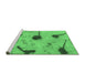 Sideview of Machine Washable Abstract Emerald Green Modern Area Rugs, wshabs1772emgrn