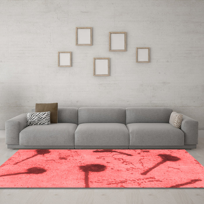 Modern Red Washable Rugs