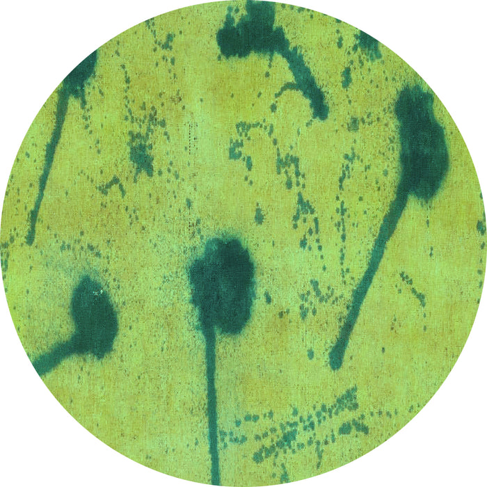 Round Abstract Turquoise Modern Rug, abs1772turq