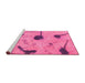 Sideview of Machine Washable Abstract Pink Modern Rug, wshabs1772pnk