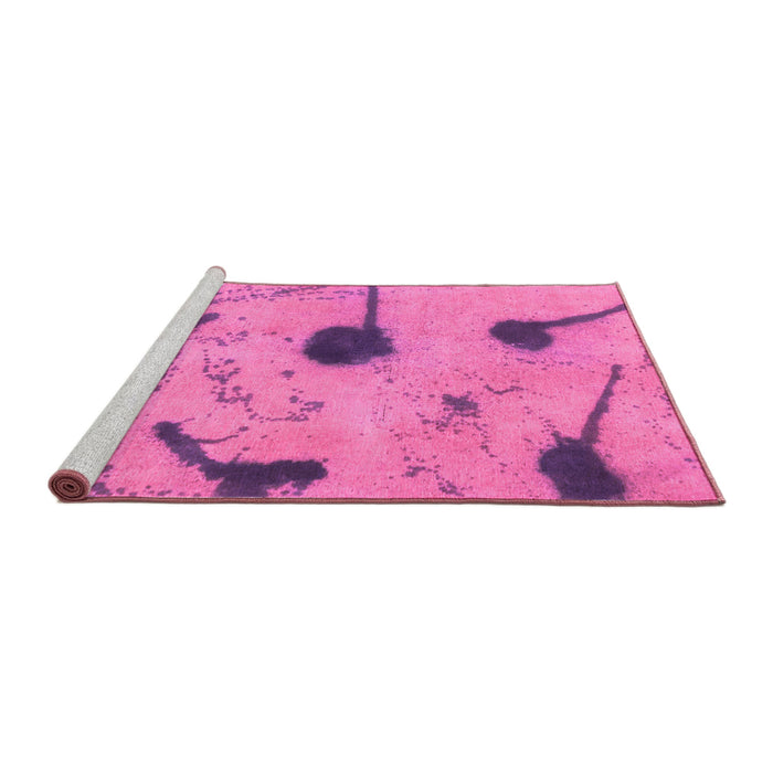 Sideview of Machine Washable Abstract Purple Modern Area Rugs, wshabs1772pur