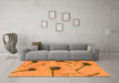 Machine Washable Abstract Orange Modern Area Rugs in a Living Room, wshabs1772org