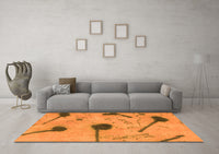 Machine Washable Abstract Orange Modern Rug, wshabs1772org