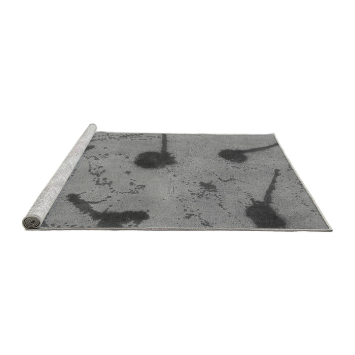 Sideview of Machine Washable Abstract Gray Modern Rug, wshabs1772gry
