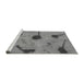 Sideview of Machine Washable Abstract Gray Modern Rug, wshabs1772gry