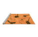 Sideview of Machine Washable Abstract Orange Modern Area Rugs, wshabs1772org