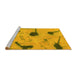 Sideview of Machine Washable Abstract Yellow Modern Rug, wshabs1772yw