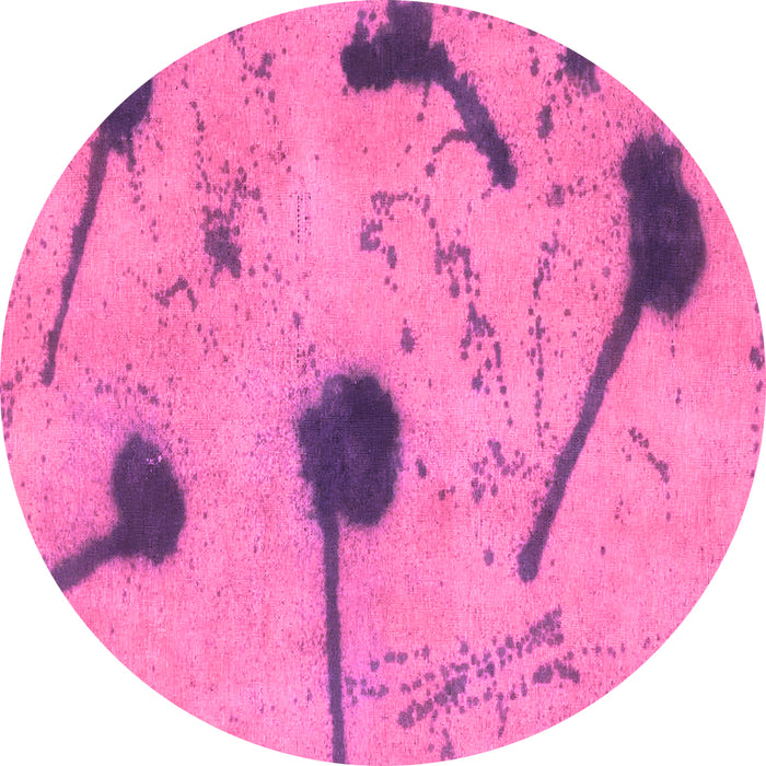 Round Abstract Purple Modern Rug, abs1772pur