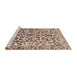 Sideview of Machine Washable Abstract Chestnut Brown Rug, wshabs1773