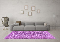 Machine Washable Abstract Purple Modern Rug, wshabs1773pur