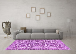 Machine Washable Abstract Purple Modern Area Rugs in a Living Room, wshabs1773pur