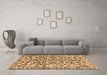 Machine Washable Abstract Brown Modern Rug in a Living Room,, wshabs1773brn