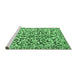 Sideview of Machine Washable Abstract Emerald Green Modern Area Rugs, wshabs1773emgrn