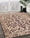 Machine Washable Abstract Chestnut Brown Rug in a Family Room, wshabs1773