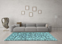 Machine Washable Abstract Light Blue Modern Rug, wshabs1773lblu