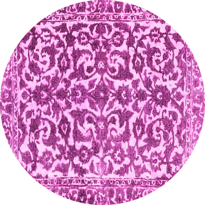 Round Abstract Pink Modern Rug, abs1773pnk