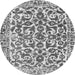 Round Machine Washable Abstract Gray Modern Rug, wshabs1773gry