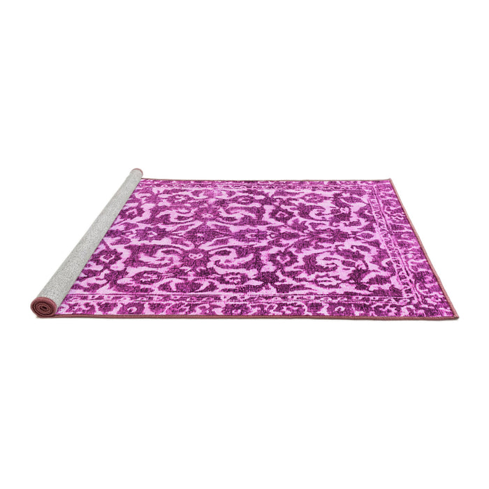 Sideview of Machine Washable Abstract Pink Modern Rug, wshabs1773pnk