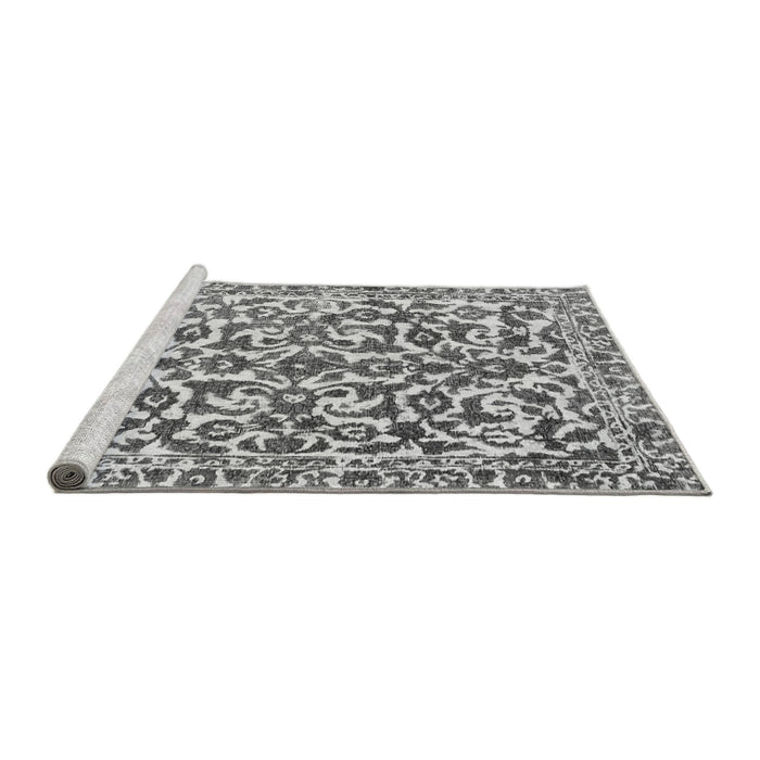 Sideview of Machine Washable Abstract Gray Modern Rug, wshabs1773gry