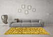 Machine Washable Abstract Yellow Modern Rug in a Living Room, wshabs1773yw