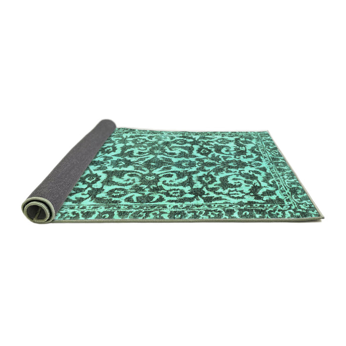 Sideview of Abstract Turquoise Modern Rug, abs1773turq