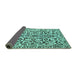 Sideview of Abstract Turquoise Modern Rug, abs1773turq