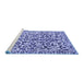 Sideview of Machine Washable Abstract Blue Modern Rug, wshabs1773blu