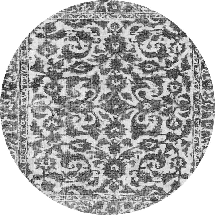 Round Abstract Gray Modern Rug, abs1773gry