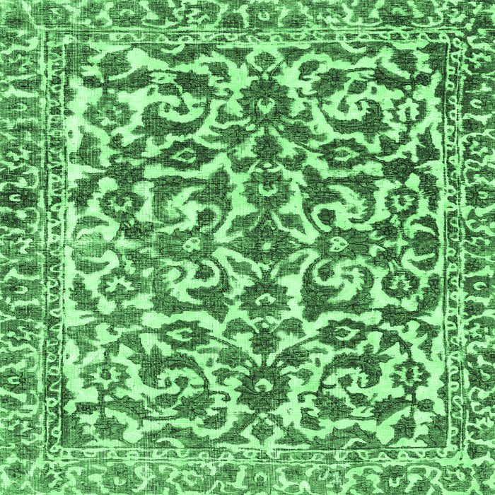 Square Machine Washable Abstract Emerald Green Modern Area Rugs, wshabs1773emgrn