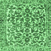 Square Machine Washable Abstract Emerald Green Modern Area Rugs, wshabs1773emgrn