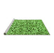 Sideview of Machine Washable Abstract Green Modern Area Rugs, wshabs1773grn