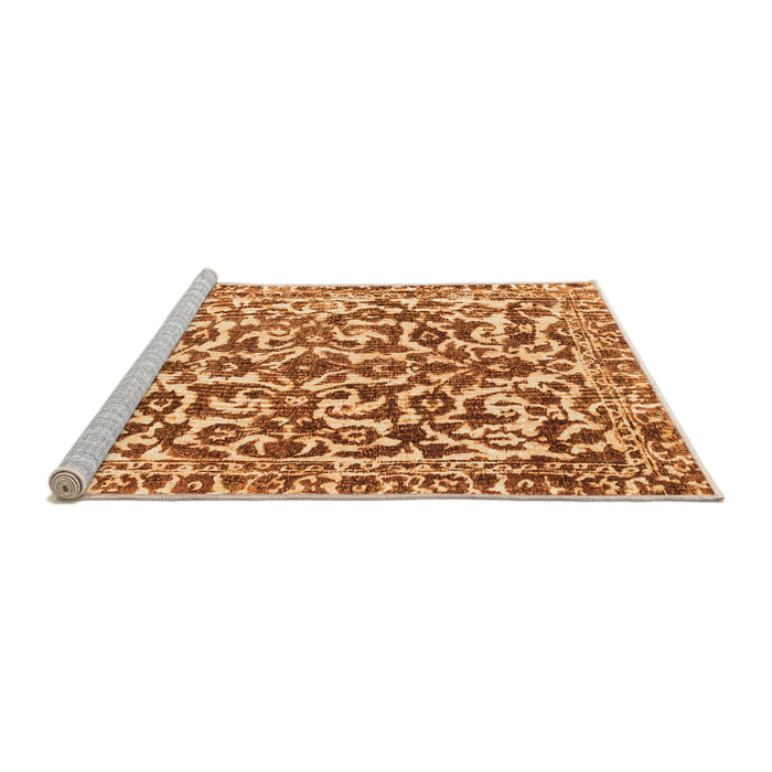 Sideview of Machine Washable Abstract Orange Modern Area Rugs, wshabs1773org
