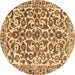 Round Abstract Brown Modern Rug, abs1773brn