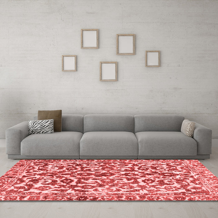 Modern Red Washable Rugs