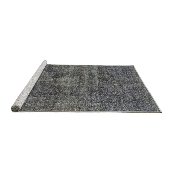 Sideview of Machine Washable Abstract Grey Gray Rug, wshabs1774