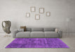 Machine Washable Abstract Purple Modern Area Rugs in a Living Room, wshabs1774pur