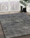 Machine Washable Abstract Grey Gray Rug in a Family Room, wshabs1774