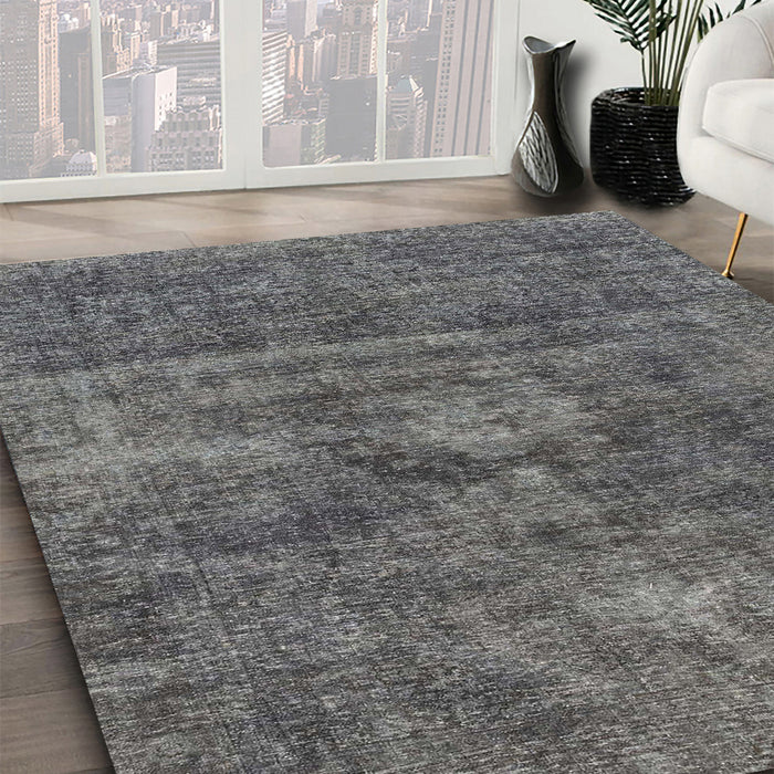 Machine Washable Abstract Grey Gray Rug in a Family Room, wshabs1774