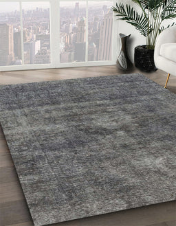 Abstract Gray Modern Rug in Family Room, abs1774