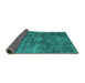 Sideview of Abstract Turquoise Modern Rug, abs1774turq