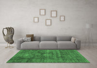 Machine Washable Abstract Emerald Green Modern Rug, wshabs1774emgrn