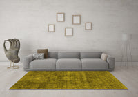 Machine Washable Abstract Yellow Modern Rug, wshabs1774yw