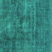 Square Abstract Turquoise Modern Rug, abs1774turq